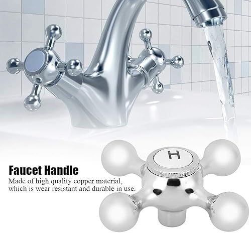 Miniatura 2 de Manija de grifo de ducha, mango cruzado para grifo de ducha, baño, fregadero, mango de repuesto universal para grifo, diámetro interior de 0.937 in