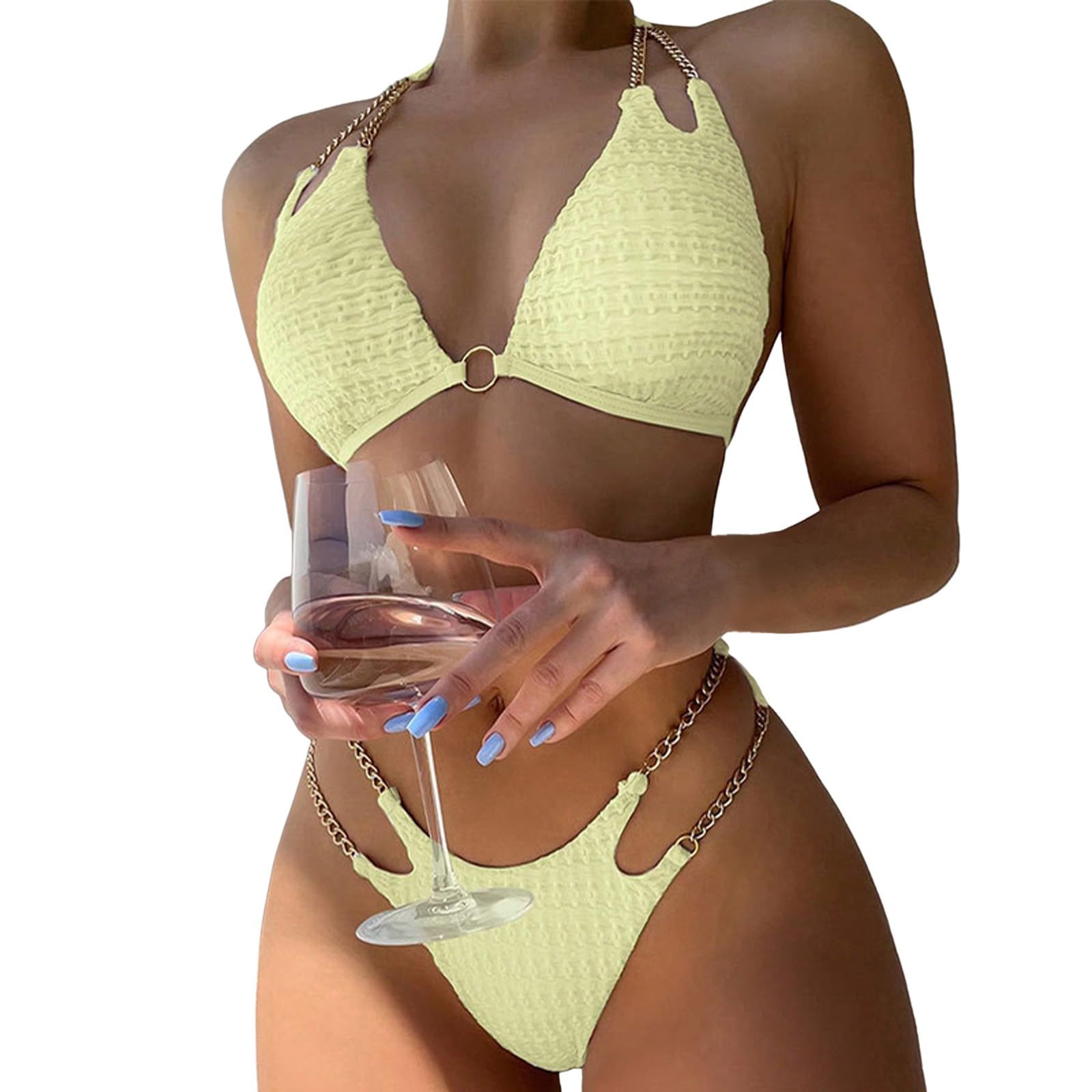 iLHWomens Sexy Bikini Swimsuits Retro 2 Piece Swimsuits Sets Bikini for Women Cute Holiday 2024 Summer Bathing Suits