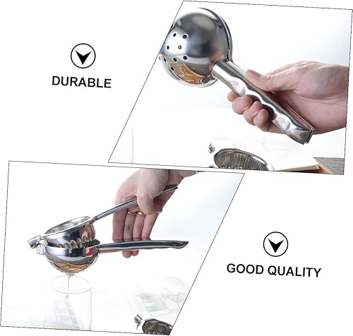 Miniatura 7 de Exprimidor manual de frutas de acero inoxidable resistente, exprimidor de limón de mano grande, mango ergonómico, prensa cítrica no eléctrica para
