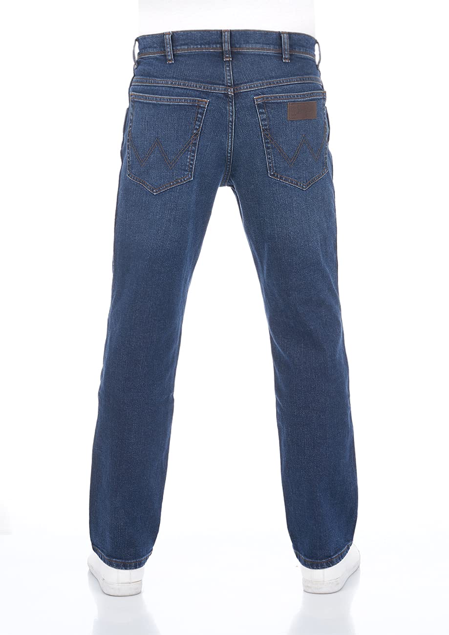 Wrangler Texas - Vaqueros elásticos para hombre de corte regular Authentic Straight