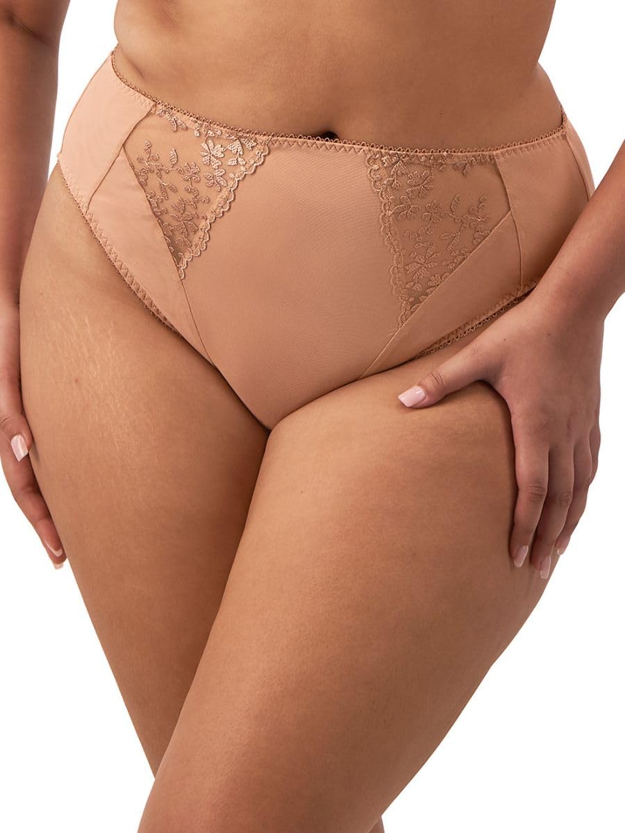 Elomi Women's Cafe Au Lait Zarla High Leg Brief, Xl Plus