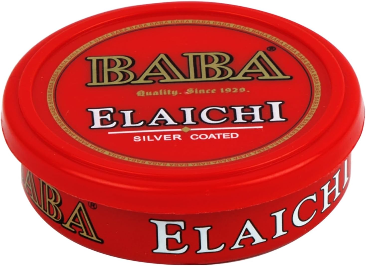 BABA ELAICHI Silver Coated Saffron Blended Elaichi - Refreshing, Exotic And Aromatic Mouth Freshener - 10Gm Tin (Pack Of 1)