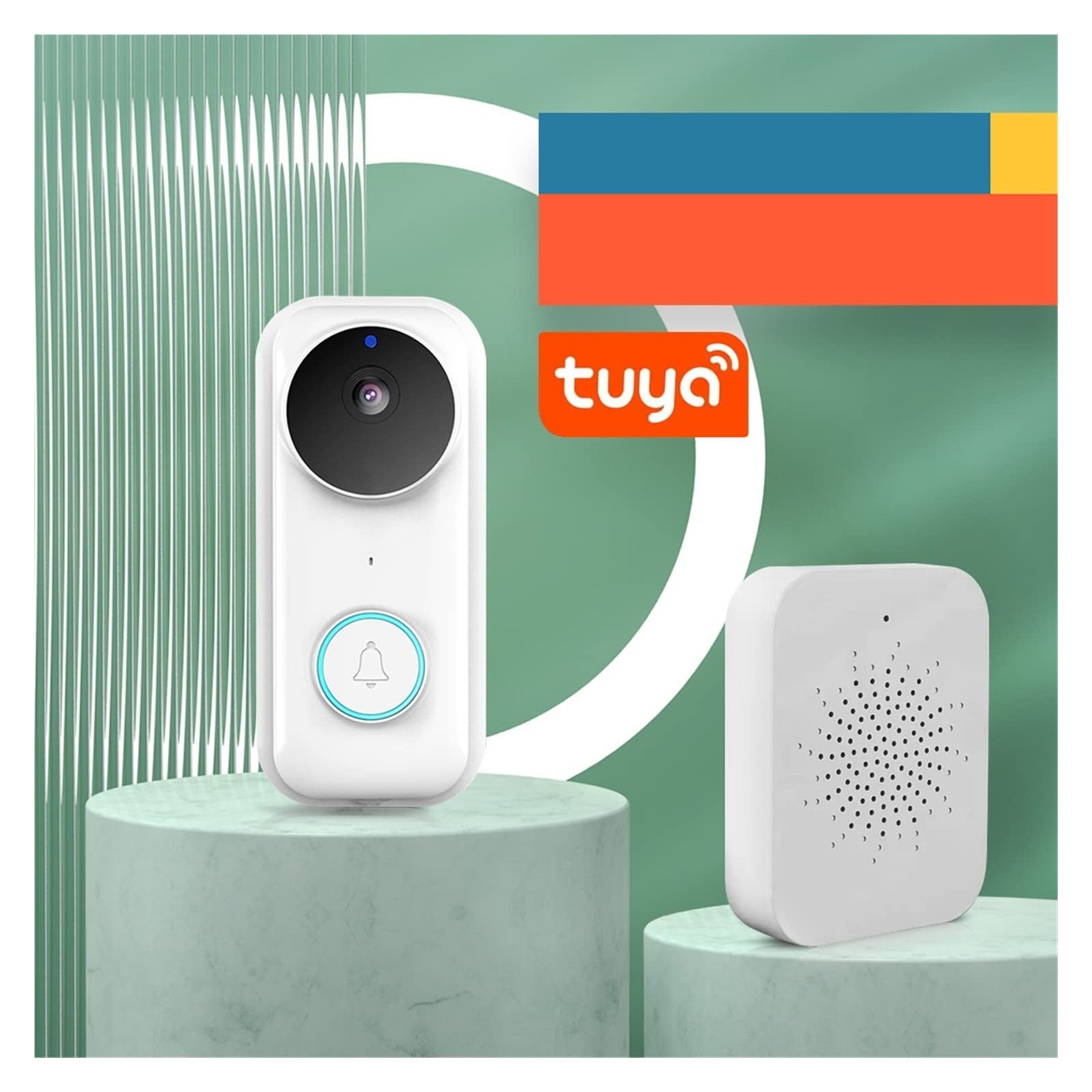 Wideodomofon, Bezprzewodowy Dzwonek Do Drzwi Dingdong Tuya Inteligentny Wizualny Domofon Monitoring HD Kamera Noktowizyjna Wideo Zdalny Inteligentny Dzwonek Do Drzwi