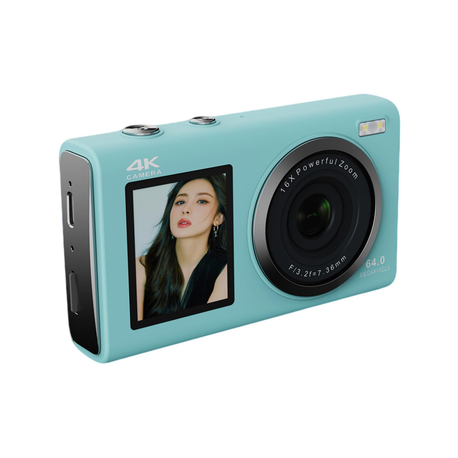 Fotocamera a doppio schermo da 80MP 4K con batteria a lunga durata e facile per adolescenti fotografi viaggiatori studenti fotocamera digitale per adolescenti principianti