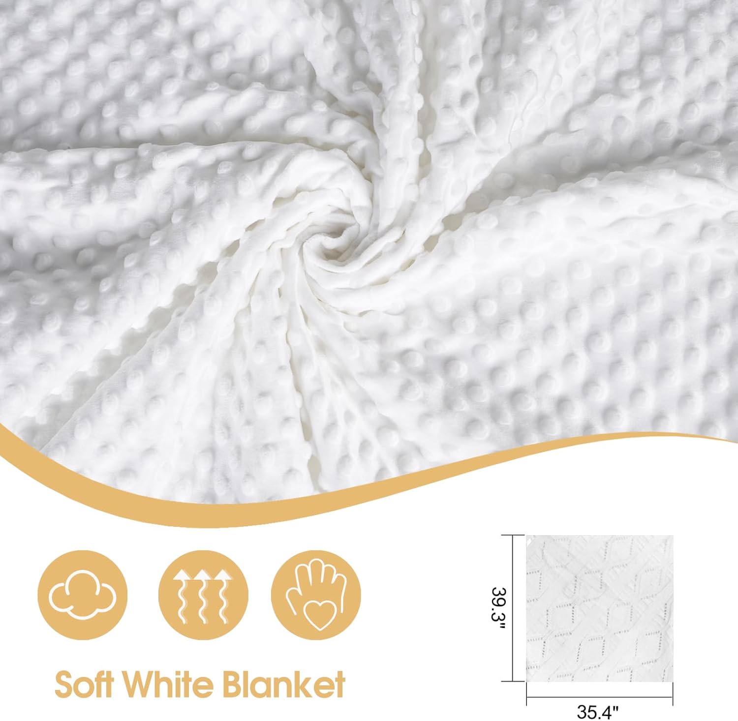 Baby Blanket for Boys Girls Baptism Christening Gifts for Girl Boys Soft White Knitted Shawl Receiving Crochet Blankets Towel for Neutral Newborns Toddler