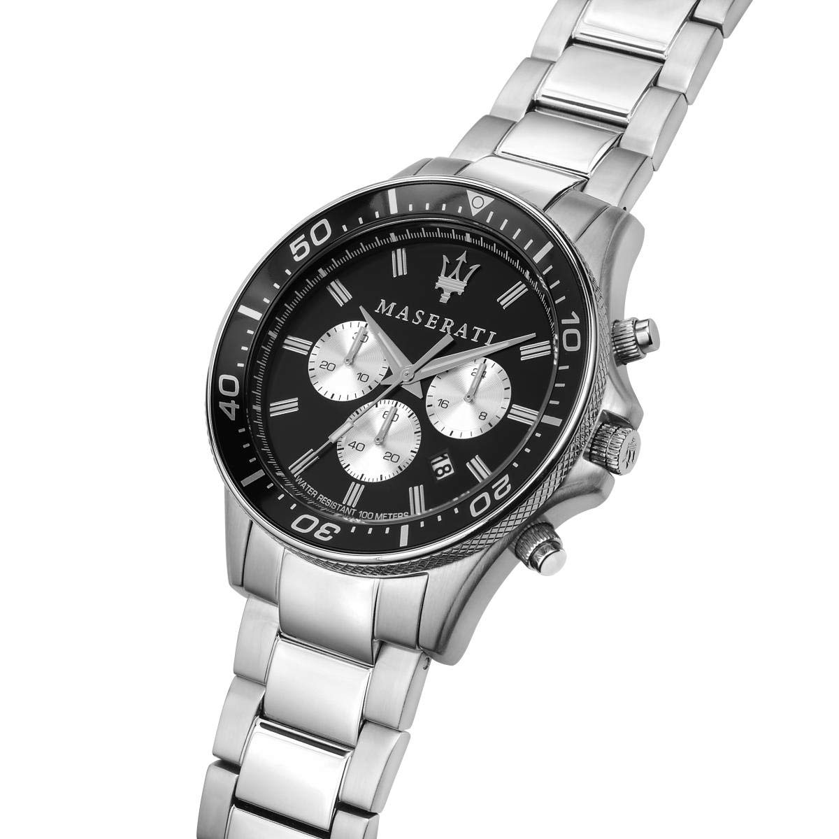 Maserati Reloj para Hombre, Colección Sfida, en Acero Inoxidable, con Correa de Acero Inoxidable - R8873640004