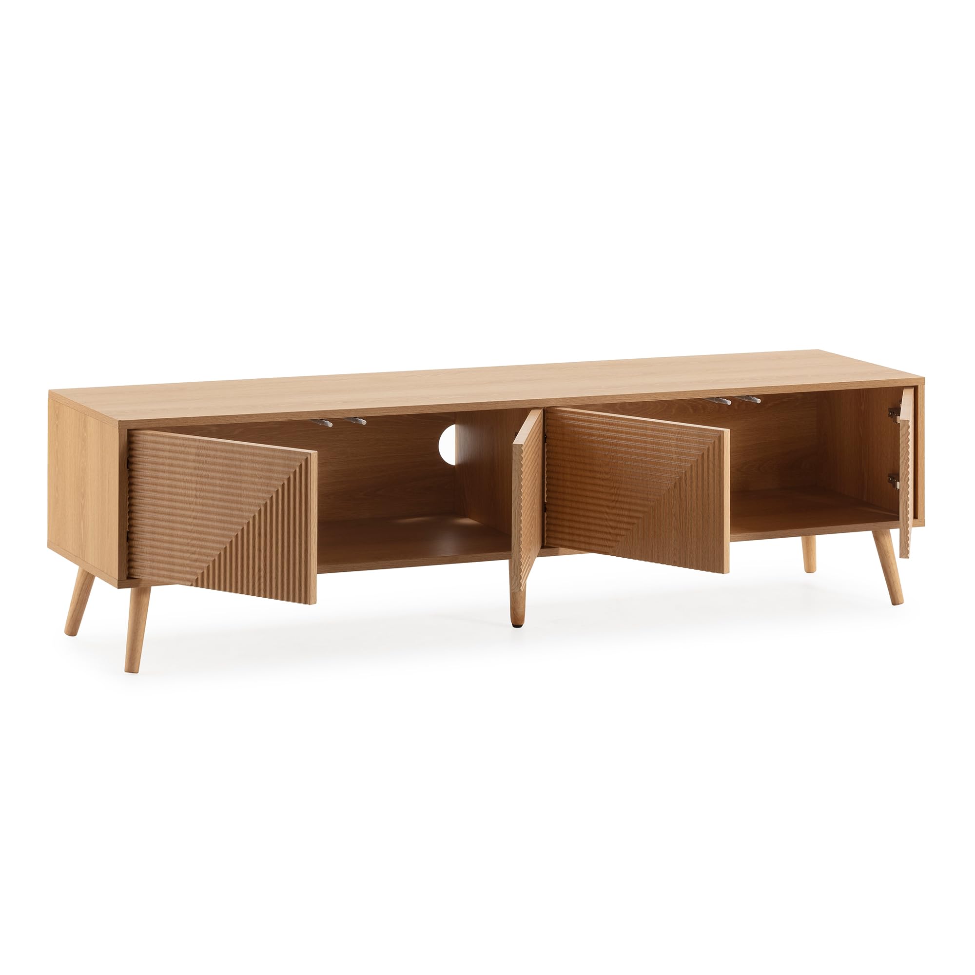 HOMN LIVING Mobile TV Telmo 4 ante colore Rovere, 160 cm (larghezza) 40 cm (profondità) 45 cm (altezza)