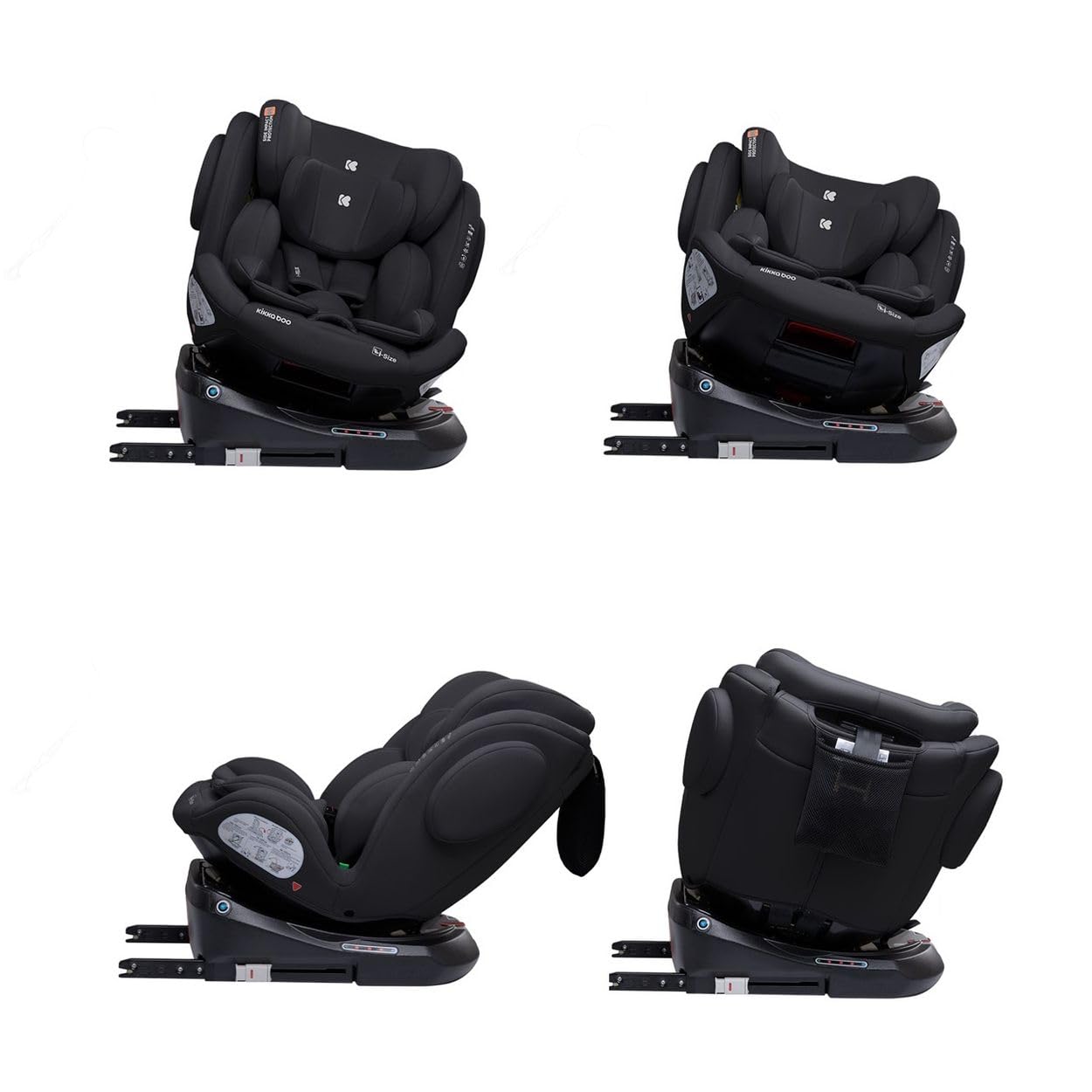 Kikkaboo fotelik dziecięcy i-Felix i-Size (40-150 cm) ISOFIX obrót o 360 stopni, kolor: czarny