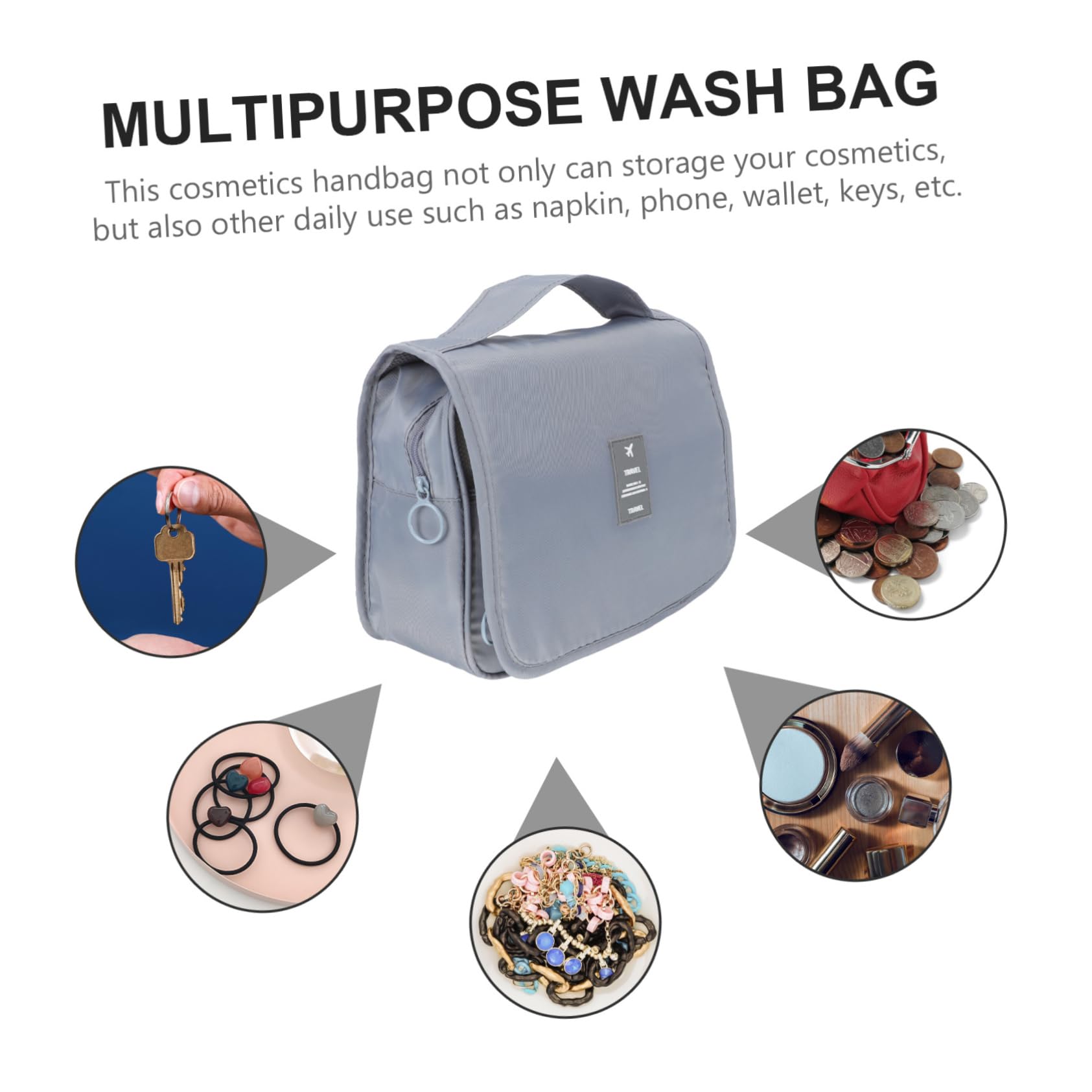 MAGICLULU 3piezas Bolsa De Aseo Portátil Gancho para Colgar Organizador De Maquillaje y Artículos De De Gran Capacidad