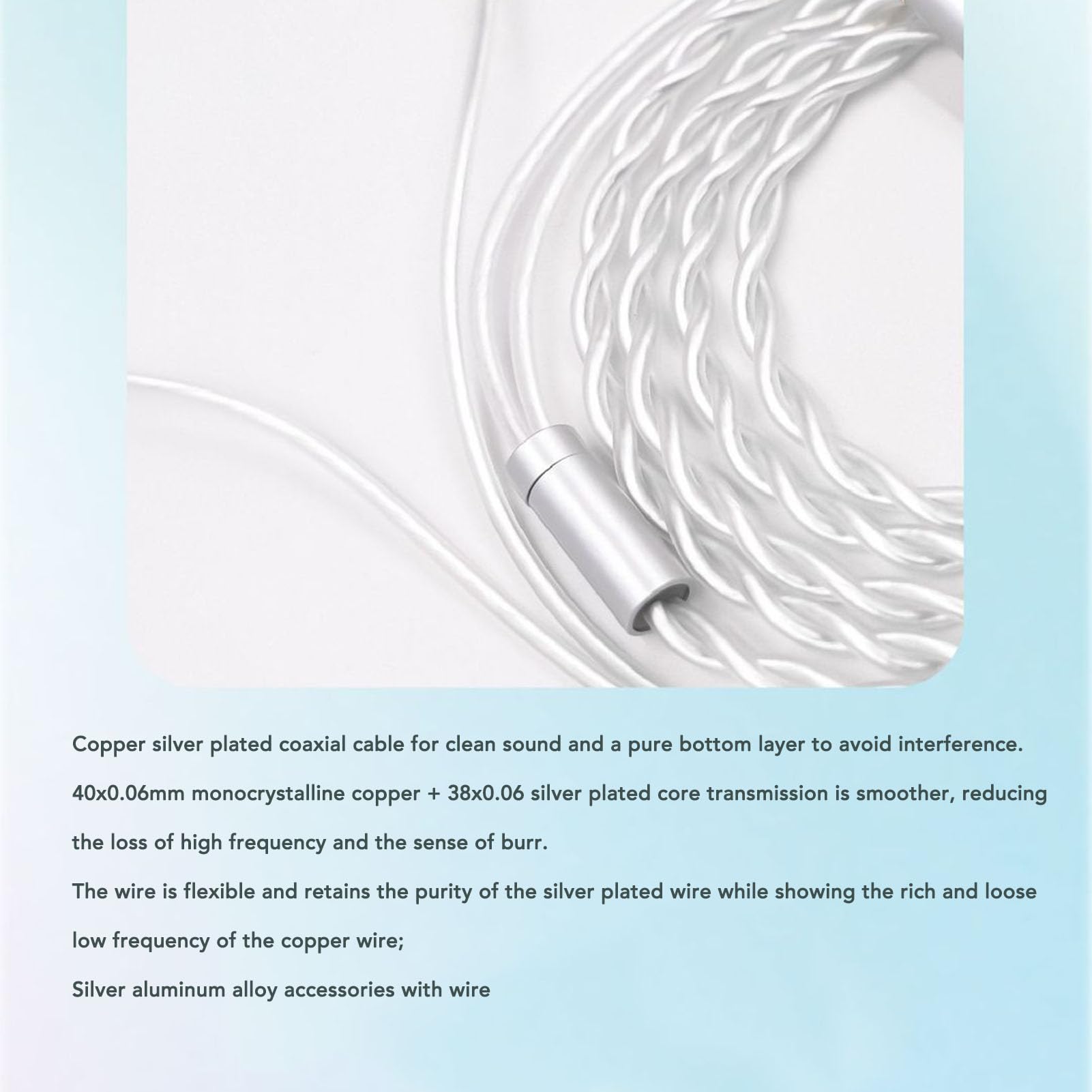 Auriculares con Cable Auriculares con Controlador Dinámico de 10 Mm con Vibración Asistida por Aire para un Sonido Claro, Diseño de Aleación de Aluminio de 3,9 Pies, Incluye Accesorios (2,5 mm)