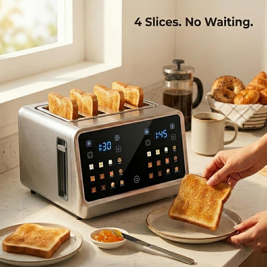 Toster 4 Slice, Digital Smart Toster z ekranem dotykowym.