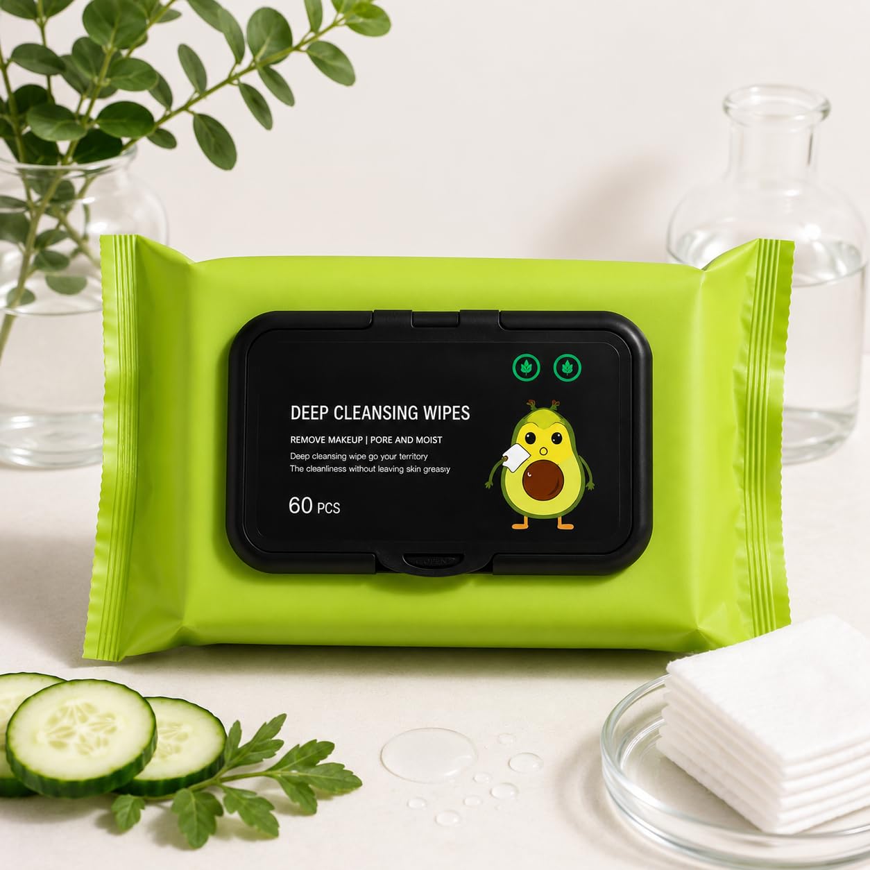 Basic Essentials Daily Cleansing Facial Wipes | 60 Wipes | Wet Wipes for Face with Aloe Vera, Avocado & Vitamin E | Makeup Remover Wipes | Hydrating, Refreshing, Soothing | Paraben & Alcohol Free-image-33