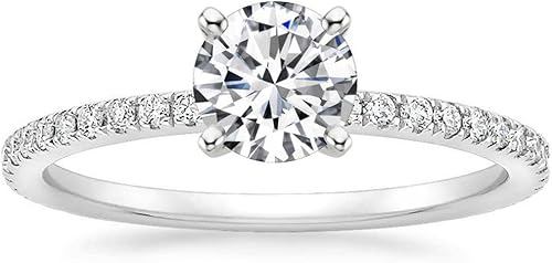 Lemon Grass - Anillo de compromiso de plata fina 925 con circonita cúbica solitaria de 1 Ct tamaños 35-95