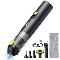 AUXITO Aspirabriciole Senza Fili – Aspirapolvere Auto 24000Pa,30mins,4 in 1 Ricaricabile Portatile Leggero Aspirabriciole,Mini Aspirapolvere Potente per Auto Casa Ufficio Peli di Domestici
