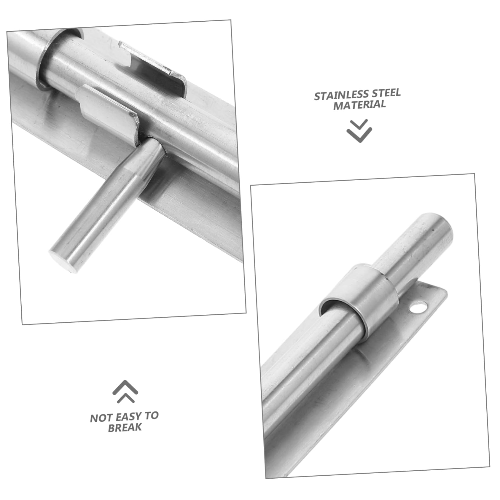 Loquet de Porte de Grange en Acier Inoxydable Argenté, Verrou Renforcé