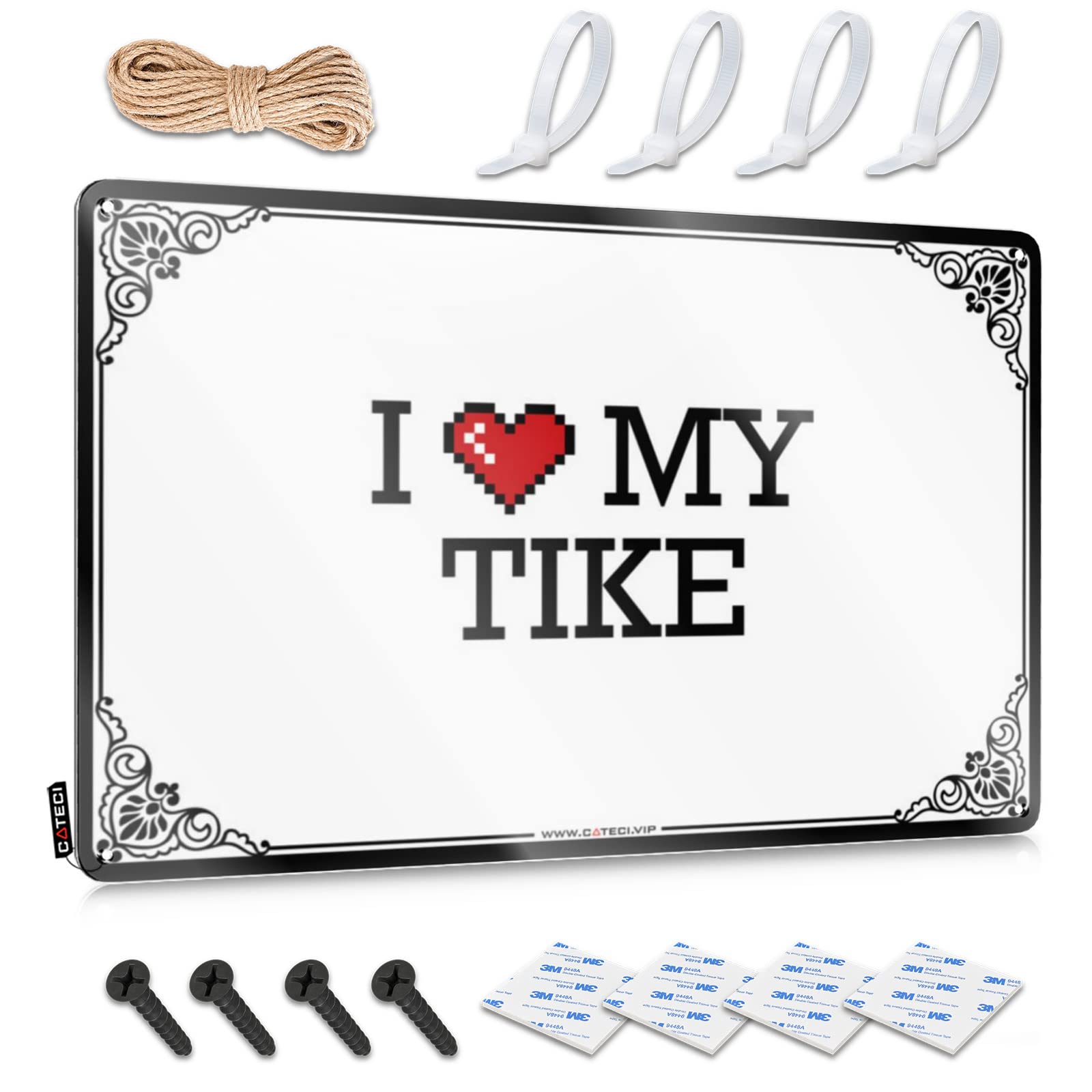 Patio Decorations Outdoor Funny Wall Signs Rustic Ideas | I Love My Tike Nice Metal Wall Decor For Outdoor Home(30X40CM)