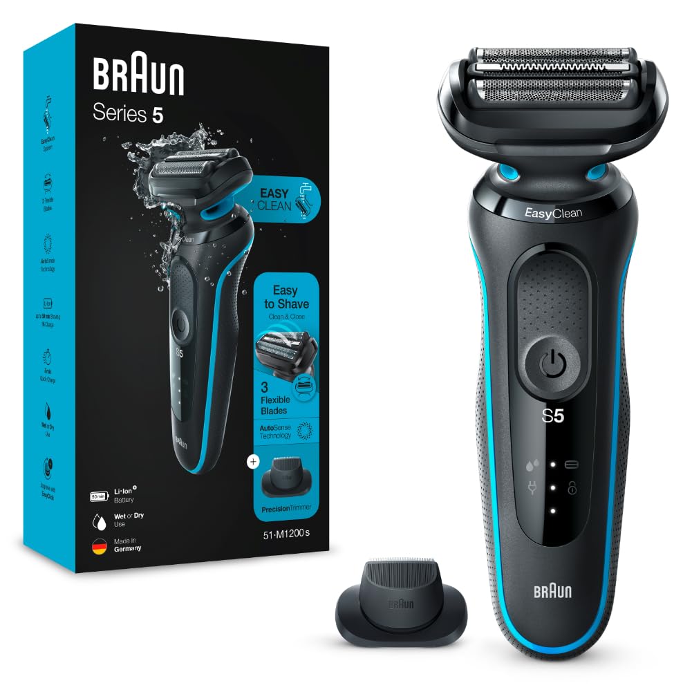 Braun Electric Shaver for Men, Wet & Dry shave, From Gillette, Rechargeable, Sensitive shave, Skin Comfort, Cordless, Advanced German Engineering, 5-Minute Quick charge Waterproof, Series 5 51-M1200s (B0BKRC91XH) Amazon Price History, Amazon Price Tracker