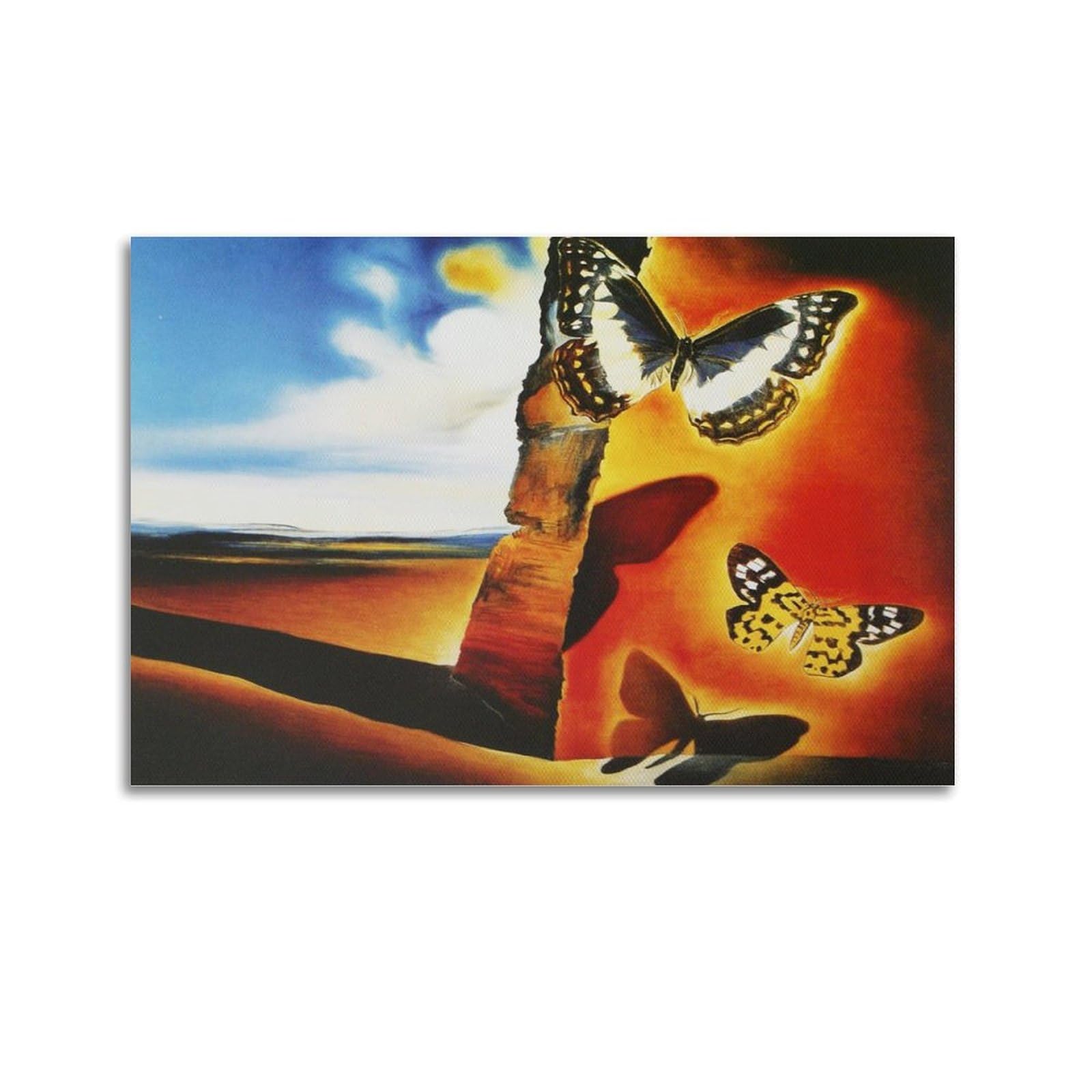 KANGZENG Salvador Dali Painter Works (Landscape with Butterflies) Art Posters Artworks Canvas Room Aesthetic Wall Art Prints Home Modern Decor 20x30inch(50x75cm)
