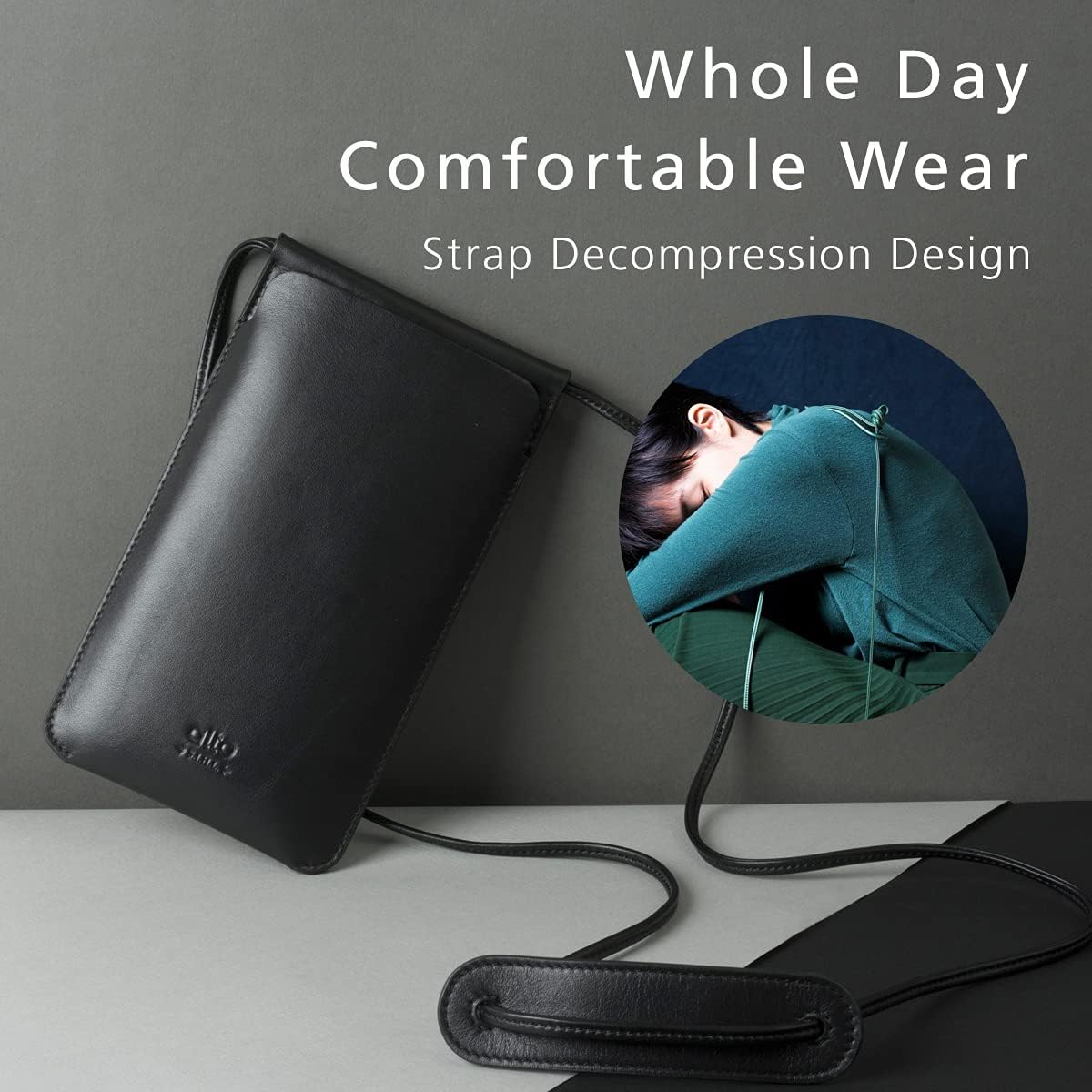 alto Leather Phone Purse Case, Italian Leather Crossbody Cellphone Bag with Card Holder, Pocket, Shoulder Strap, for Men and Women, fits iPhones and Android Phones up to 6.8 inches (Forest Green) - Image 7