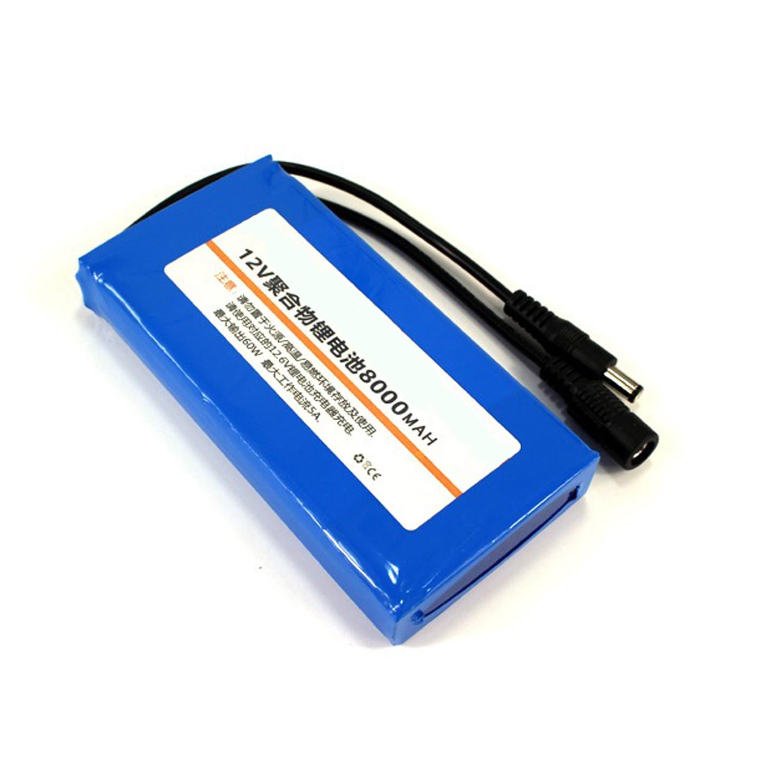 Batteria al litio 12 V, batteria ricaricabile ai polimeri 8000 mAh con porta CC per dispositivi, alimentatore di riserva portatile impermeabile