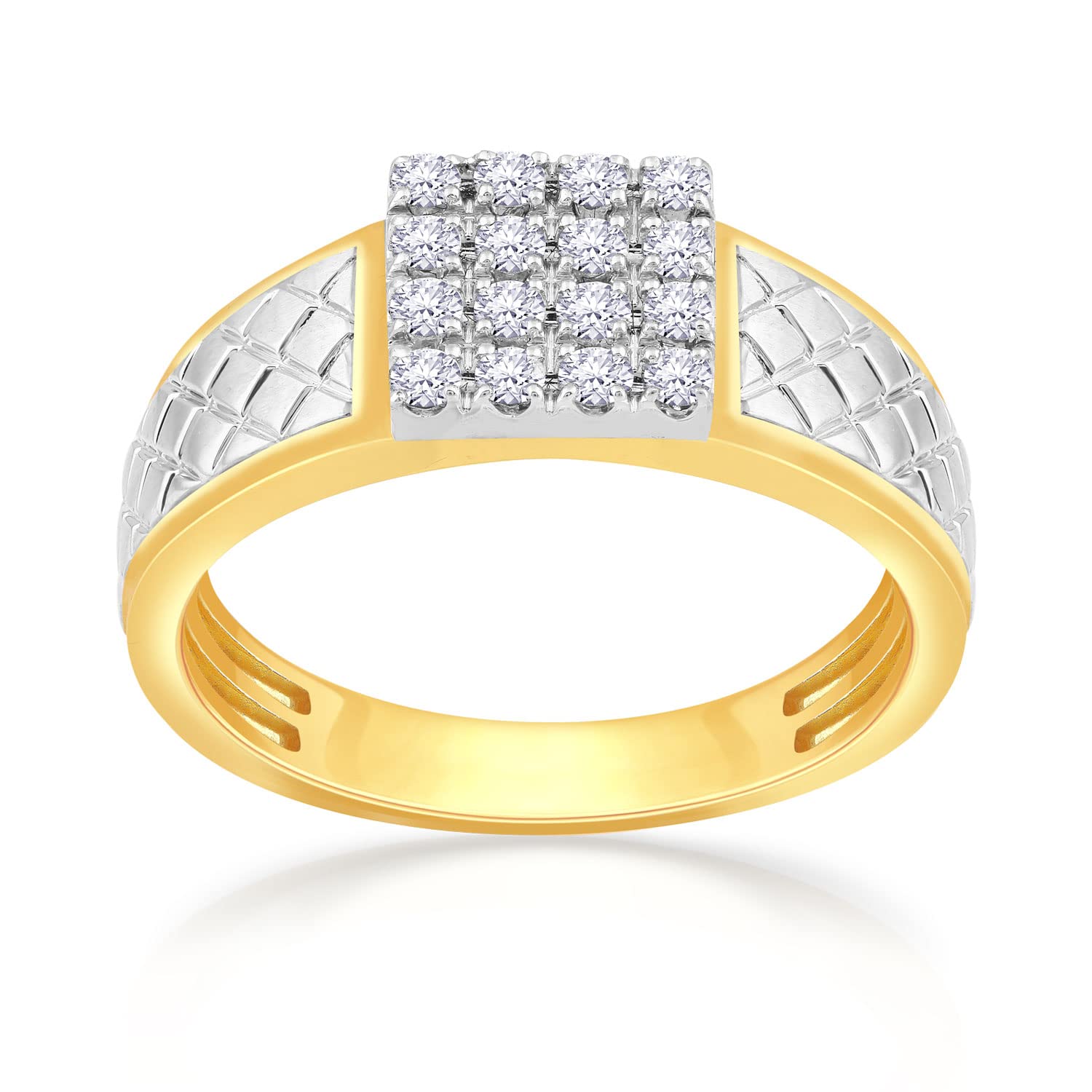 Malabar Gold and Diamonds 18 KT (750) purity Two Tone Gold Mine Diamond Ring JIRWM0251_T_SI-GH for Men