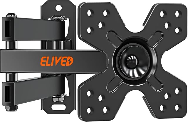 ELIVED TV Mont mural pour la plupart des téléviseurs et moniteurs de 13-30 pouces, pivotant et Tilt Full Motion TV Supports de montage, Bras d'extension articulée de rotation, Stud simple pour angle, Max VESA 100x100mm, 33 Des lb.