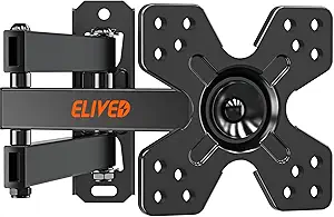 ELIVED TV Wall Mount for Most 13-30 inch TVs and Monitors, Swivel and Tilt Full Motion TV Mount Brackets, Rotation Articulating Extension Arm, Single Stud for Corner, Max VESA 100x100mm, 33 lbs.