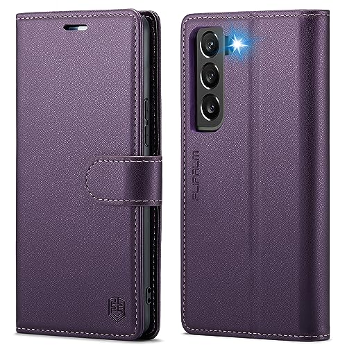 FLIPALM for Samsung Galaxy S22 Plus/S22+ Wallet Case with RFID Blocking Credit Card Holder, PU Leather Flip Kickstand Protective Shockproof Cover Women Men for Samsung S22 Plus Phone case(Purple)