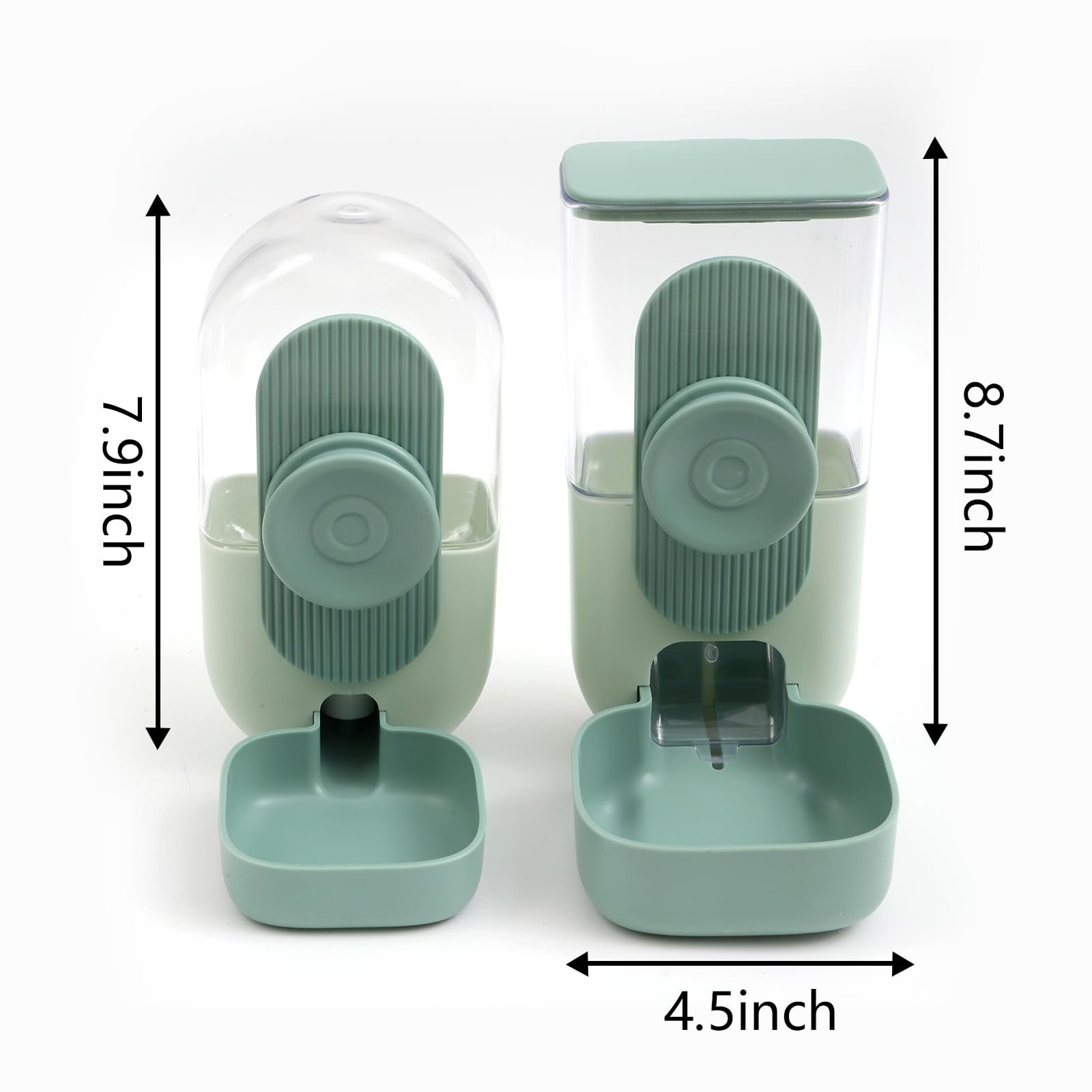 Kenond 35oz Hanging Automatic Pet Food Water Dispenser, Auto Gravity Pet Feeder and Waterer Set, Cage Cat Food Bowl Dog Feeding Station for Puppy and Kitten Rabbit Chinchilla Hedgehog Ferret (Green)