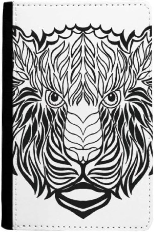 beatChong Strong Lion Animal Portrait Sketch Passport Holder Travel Wallet Cover Case Card Purse