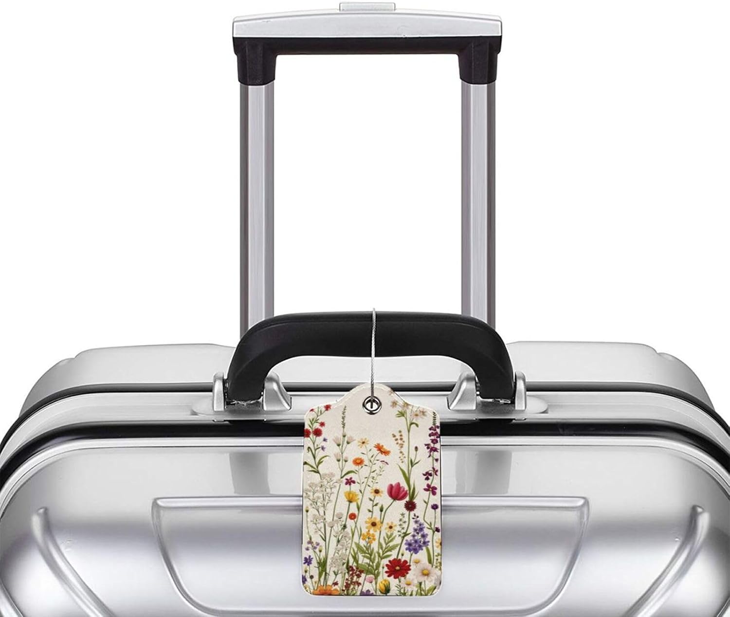 2 Pack Luggage Tags for Suitcases - Colorful Floral Flowers image 5