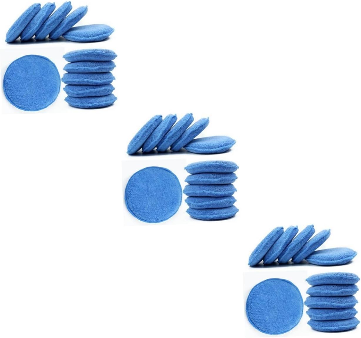 Gatuida 3sets Detailing Applicator Pads Car Wax Sponge Microfiber Pad 2-Sided for Car Wash Polish 8X Use Auto Cleaning Tool 10pcs*3