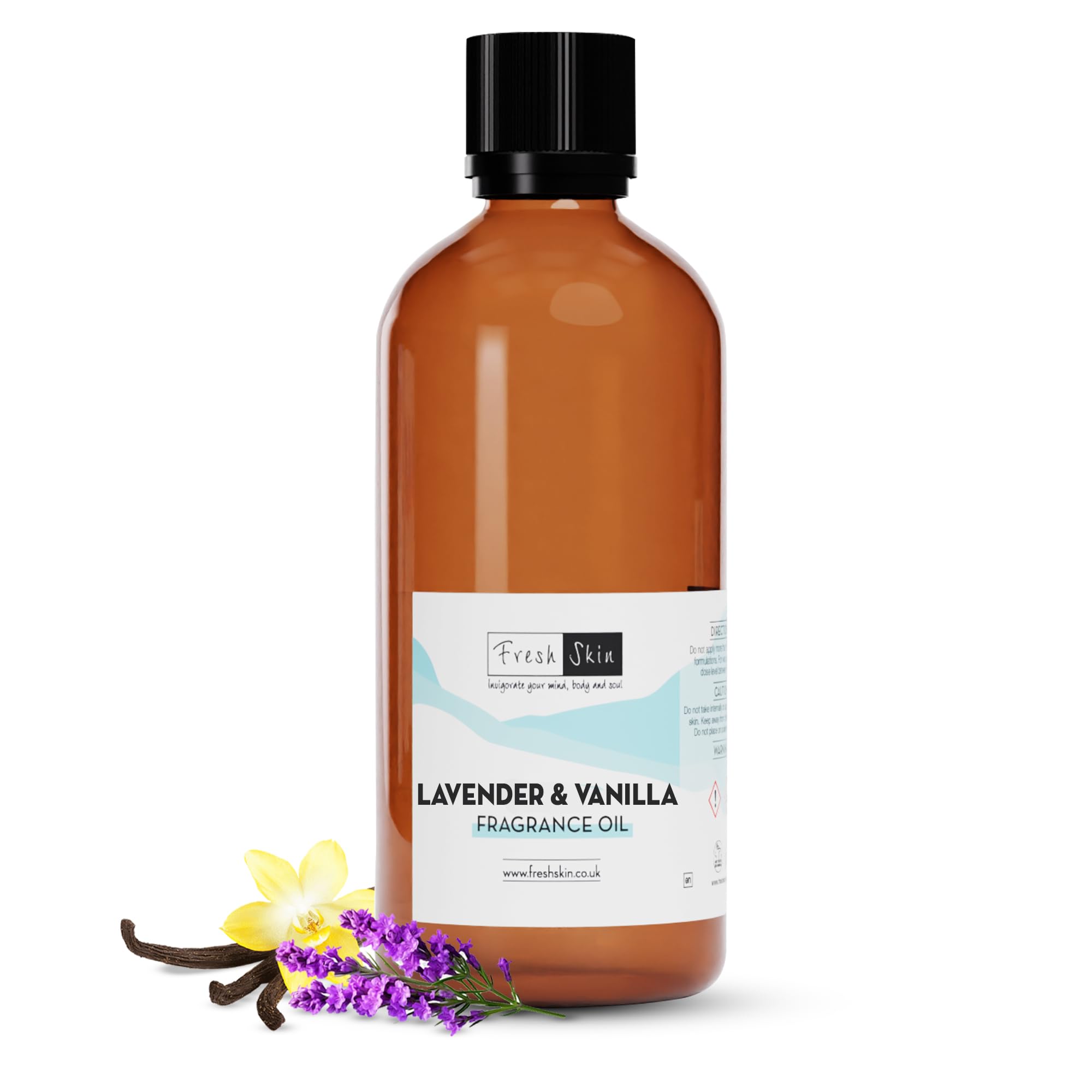 freshskin beauty ltd | 100ml Lavender & Vanilla Fragrance Oil - Candles, Bath Bombs, Soap Making, Reed Diffusers & Wax Melts - Cosmetic Grade & Vegan Friendly