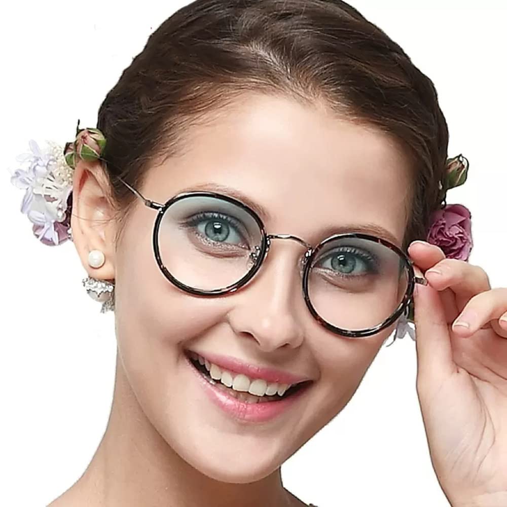 Trendy Lesebrille Frauen Weinlese Runden Rahmen Computerbrille Progressive Multifokal Lesehilfe Sehhilfe Augenoptik Damen Anti Blaues Licht (Color : Black, Size : 3.0X)