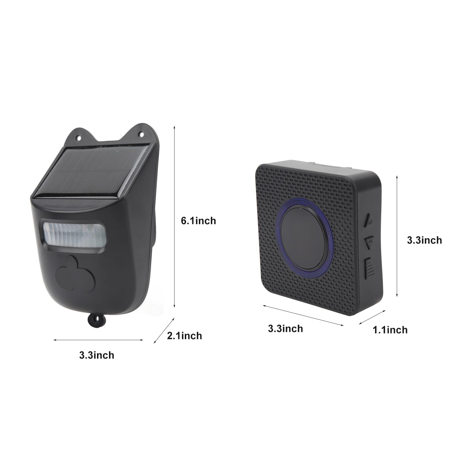 Alarma de Entrada Inalámbrica Solar de Largo Alcance Detector de Sensor de Movimiento Al Aire Libre de Alerta de Seguridad con 1 Receptor y 2 Detectores
