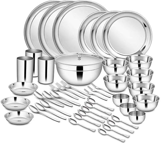 Shri & Sam Stainless Steel Shagun Dinner Set, 45 Pcs Set at Rs. 1709