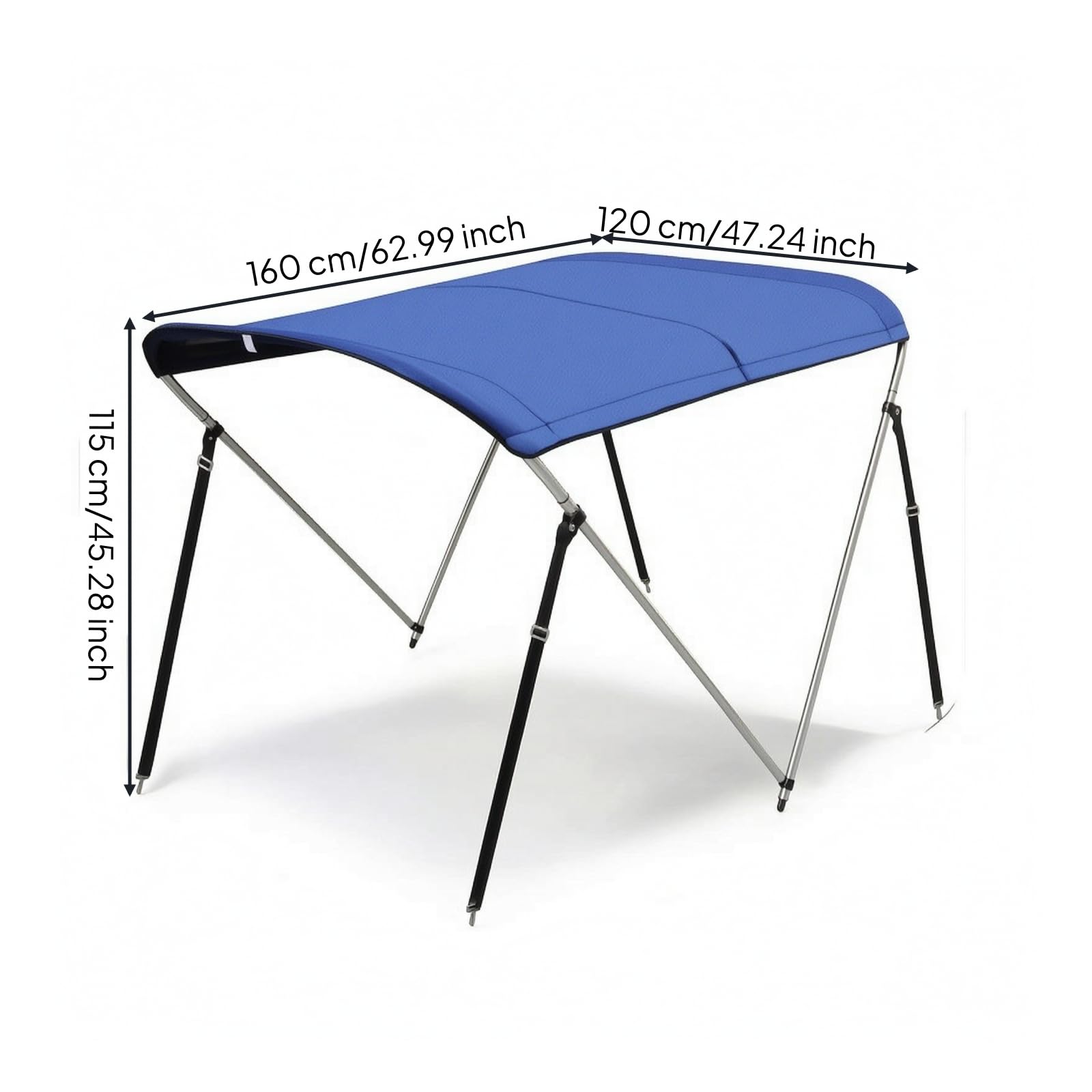 Marine Canopy Copertura Barca Tendalino Bimini Tetto Parasole Resistente Alla Pioggia Tessuto Oxford 600D Telaio Acciaio Inossidabile Richiudibile, style to 5