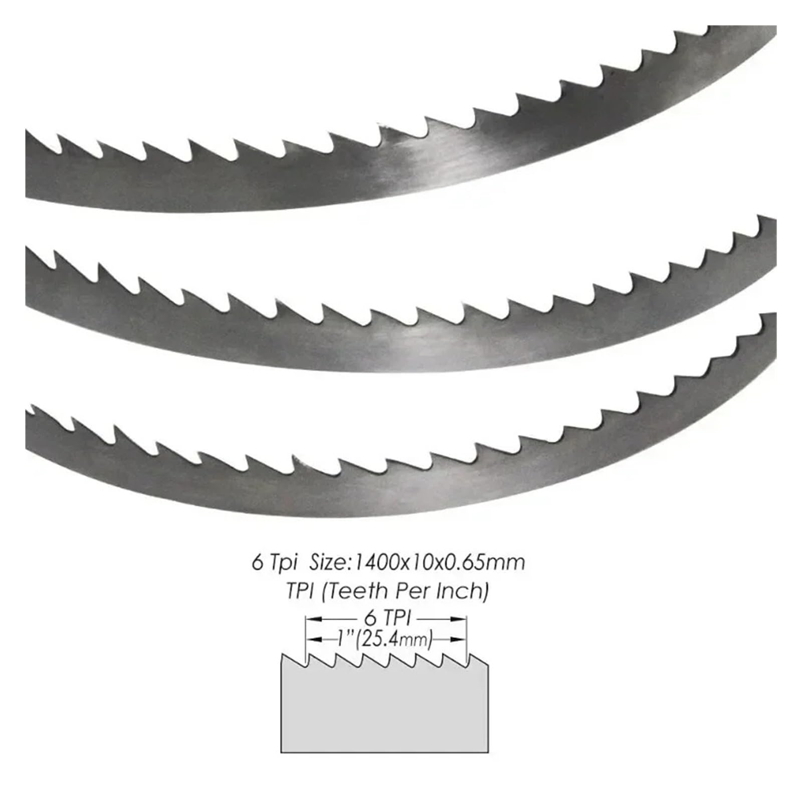 Brzeszczoty taśmowe, 4 sztuki brzeszczotów do pił taśmowych 1400 mm brzeszczot do pił taśmowych 1400 10 mm 0,65 mm 6 TPI do cięcia drewna obróbka drewna