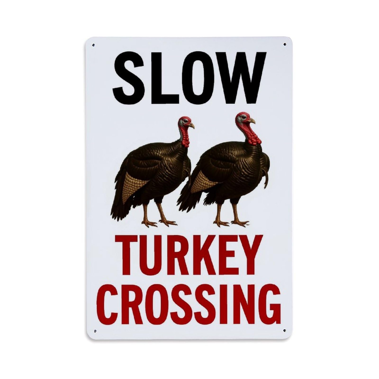 Jdfenggu Vintage Slow Turkey Crossing Sign Pattern Retro Metal Tin Sign, Decor Art Poster For Bar, Home, Man Cave, Kitchen, Laundry Room Gift 8X12inch