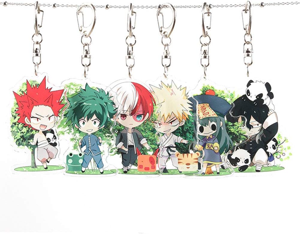 My Hero Academia (Boku no Hero Academia) Figure Pendants Doll Metal Keychain Japanese Anime Key Rings(6Pcs)