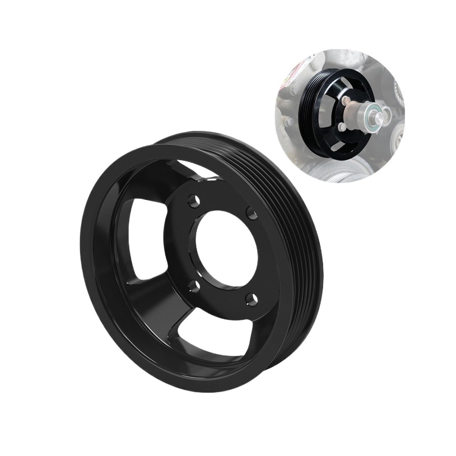 Poleas del cigüeñal Ajuste para BMW E46 E39 E60 E61 E38 E65 X3 E83 X5 E53 Z4 E85 E86 Z3 325i 330i 328i M52TU M54 motor BEVINSEE polea de bomba agua