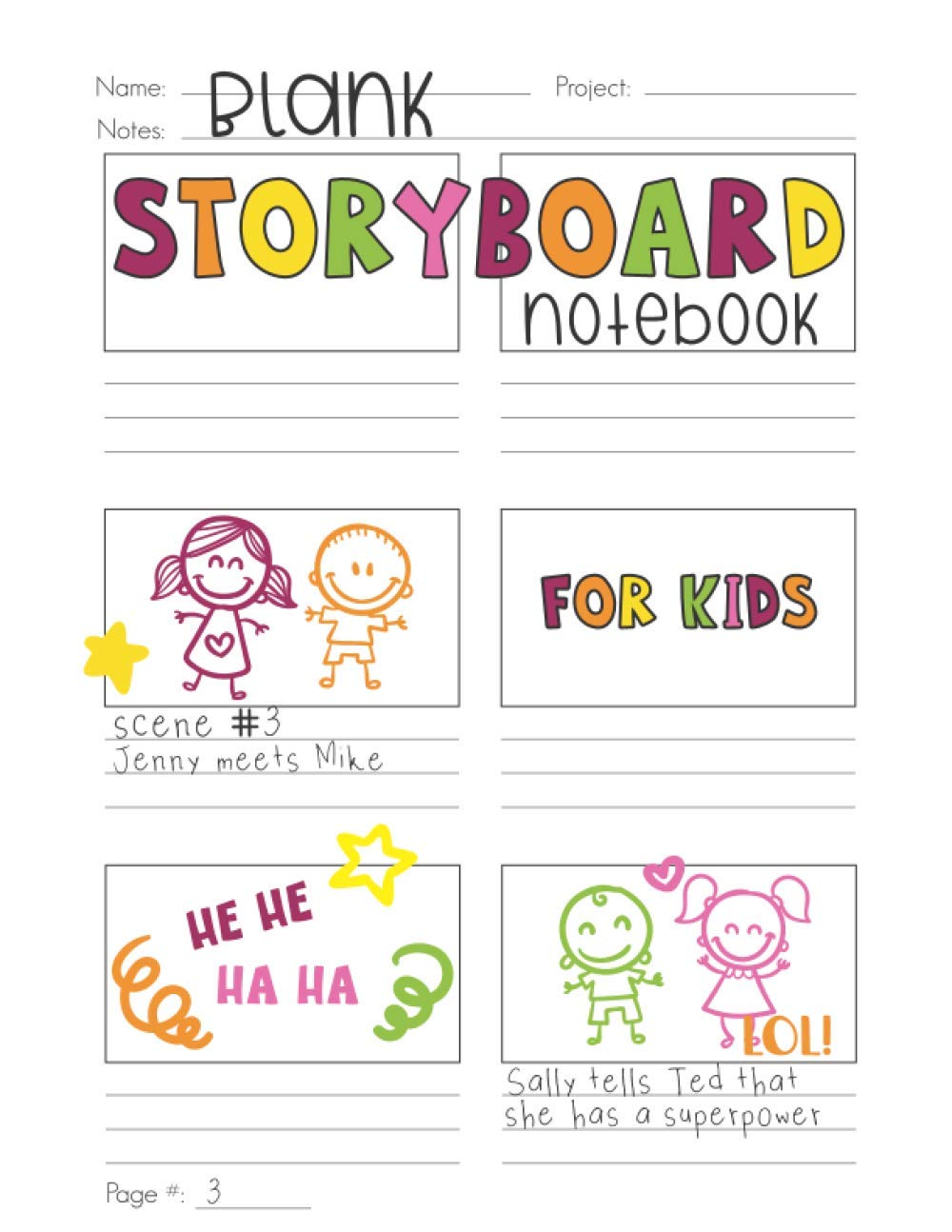 Blank Storyboard Notebook for Kids
