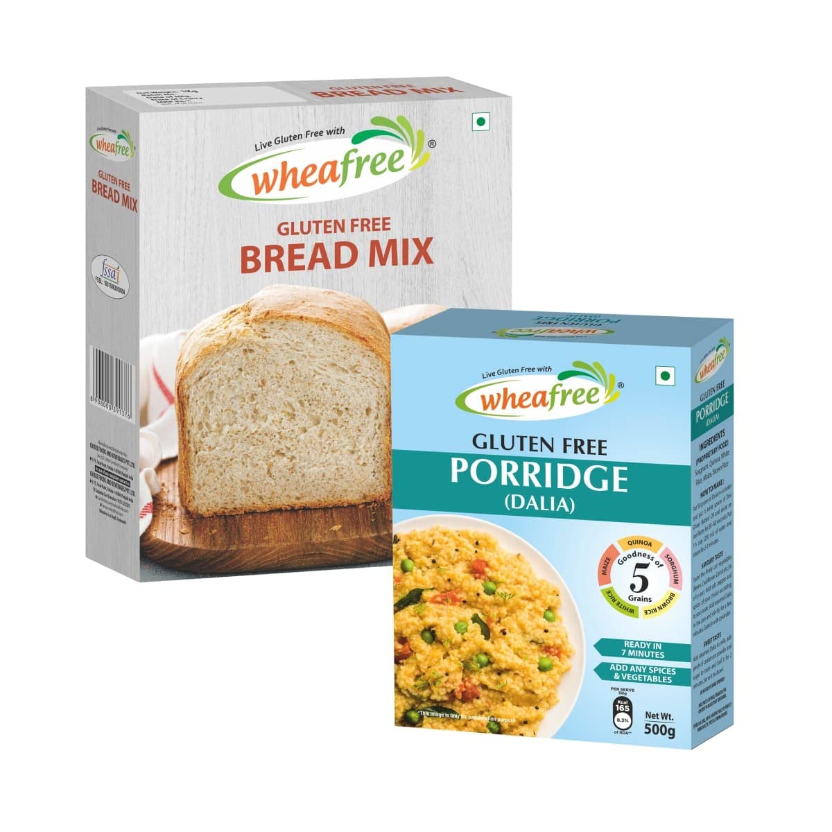 Wheafree Gluten Free Combo Pack - Bread Mix (1Kg), Porridge/Dalia (500g) | Quick and Easy to Make | 100% Natural Veg Ingredients