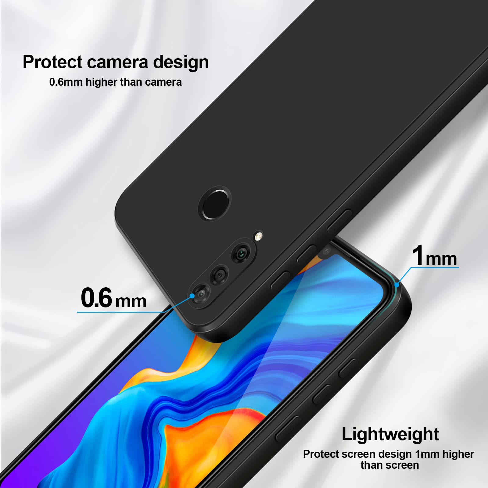 GiiYoon Funda para Huawei P30 Lite,Case de Silicona Suave de TPU Funda Protector de Goma Fexible Prueba Liviano y a Delgado de Golpes Antirrayas para Teléfono Huawei P30 Lite - 4