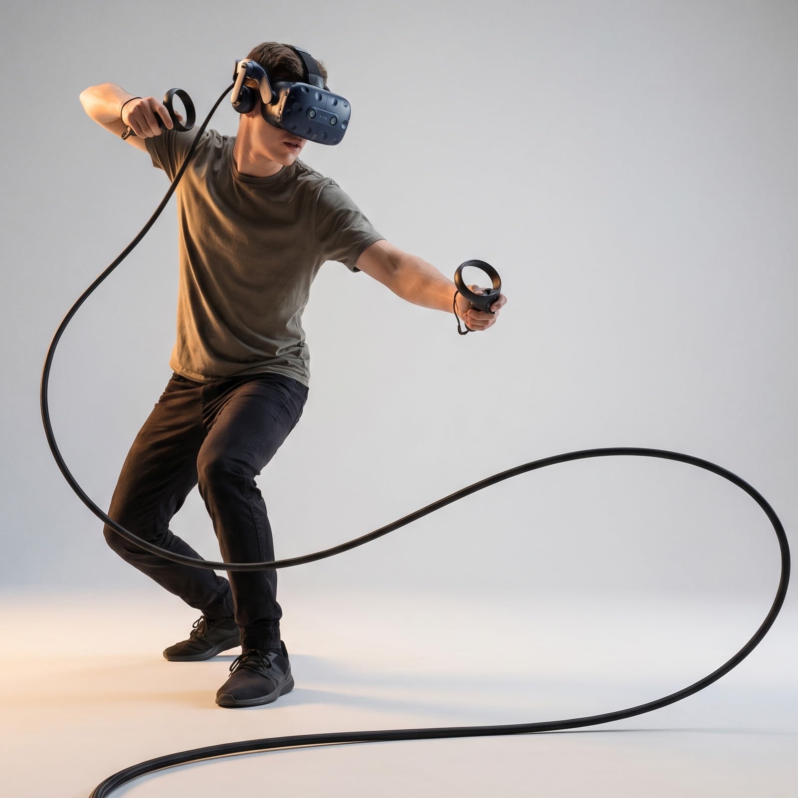 FIBBR USB C Kabel 5M, USB 3.0 na USB C Kabel Kompatybilny z Oculus/Meta Quest 3 / Quest 2 / Pro/Pico 4 Steam VR, Kabel Słuchawkowy Wirtualnej Rzeczywistości Włókna Szklanego