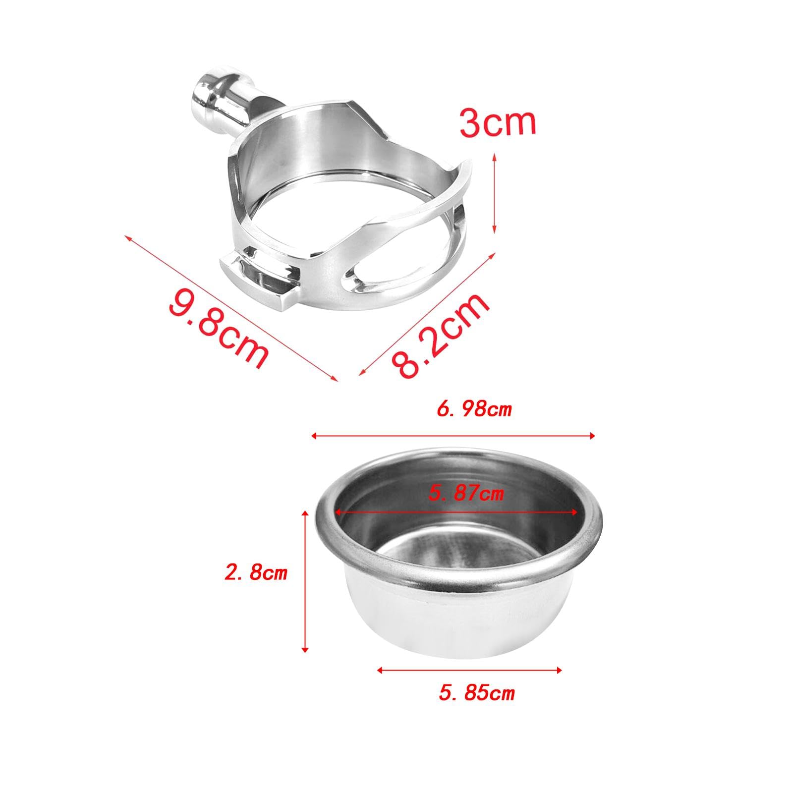 Fenteer Cabezal de Portafiltro Sin Fondo de 58 Mm para Cafetera E61, Piezas Fáciles de Limpiar