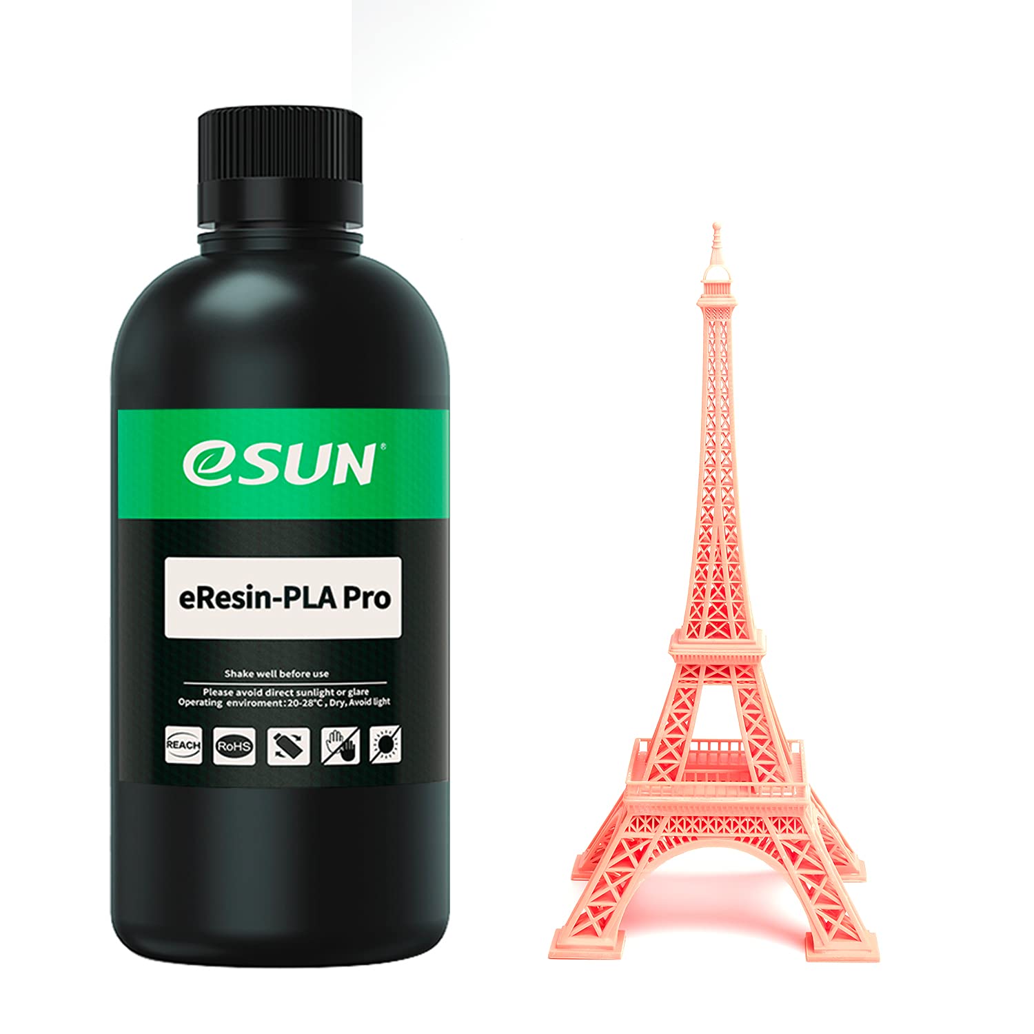 eSUN Plant-Based Pro 3D Printer Rapid Resin, 405nm LCD UV-Curing High Precision PLA Based Resin Photopolymer Resin 3D Printing Liquid for Monochrome Screen 3D Printer, 500g Beige