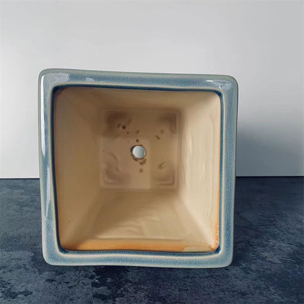 Ceramiczne doniczki na storczyki z otworami, antyczna i postarzana kwadratowa ceramiczna doniczka na storczyki, ceramiczna doniczka na rośliny powietrzne z otworami, spodek na doniczkę na motyle,