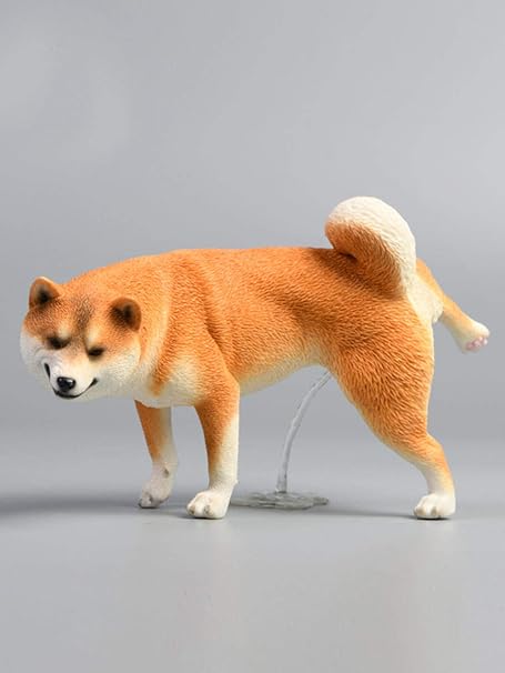 Amazon Co Jp 動物モデルの工芸品の飾り 置き物 柴犬は脚を上げる おしっこ 半分しゃがむ うんち姿勢 シミュレーション犬の動物モデル 創造的な家具 赤 ホーム キッチン