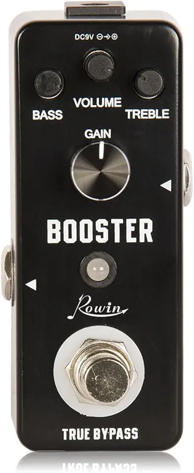 Rowin Pedal Booster com rico som de distorção True Bypass